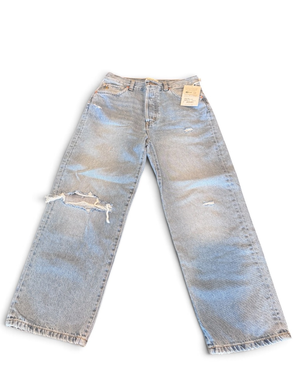 Ética Altin Loose Crop Jeans Women’s Size 27 Ithaca Distressed 100% Cotton
